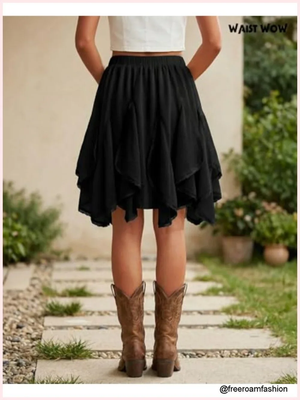 Women's Chiffon Mini Skirt Flowy Ruffle Lace Tulle Asymmetrical A-Line Casual